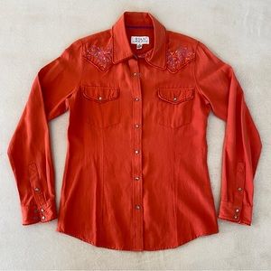 Ryan Michael orange embroidered western shirt